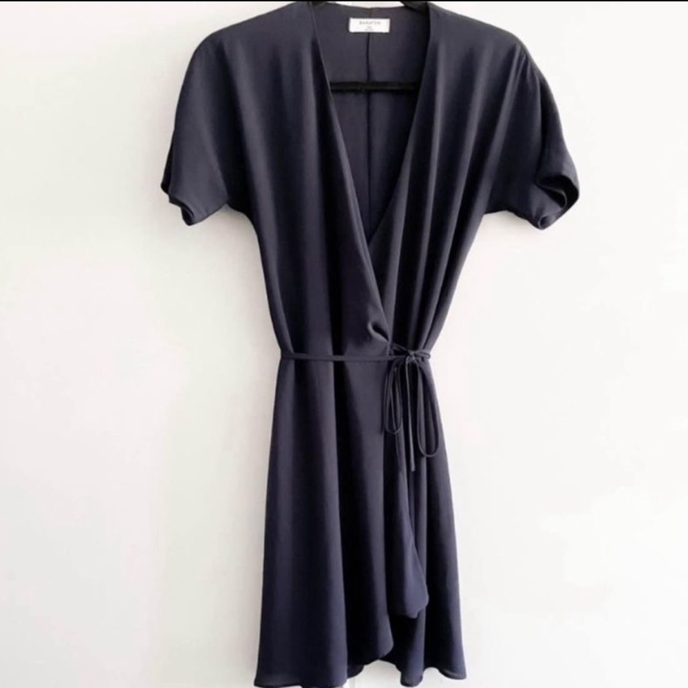 Navy Blue Babaton Wrap Dress